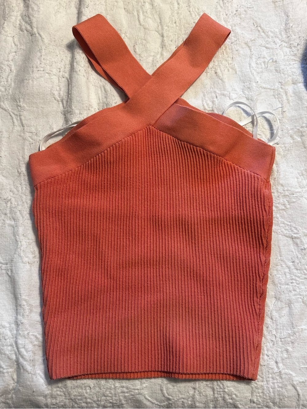 Aritzia Babaton Cross-Strap Ribbed Tank Top - Coral